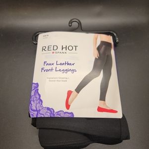 Spanx Red Hot Faux Leather Front Leggings